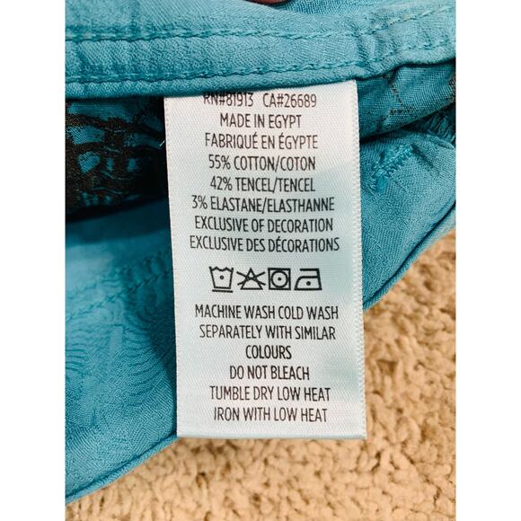 NEW - Robert Graham Women’s “The Perfect Fit” SEATON style TEAL Size 31 pants - Picture 9 of 9